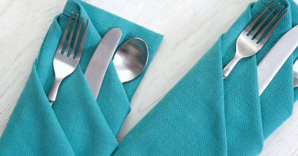 How To Roll Silverware In A Linen Napkin