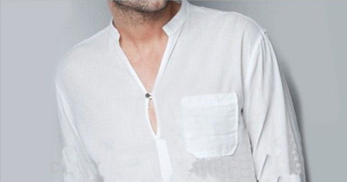 Linen Shirt With Mandarin Collar